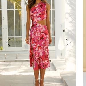 one shoulder hello molly midi